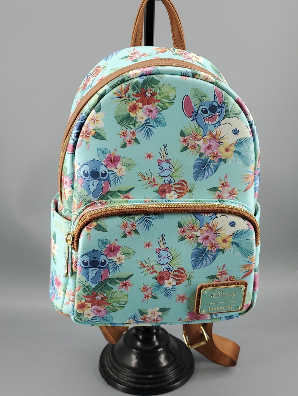 Loungefly Mint Floral Lilo & Stitch Mini Backpack